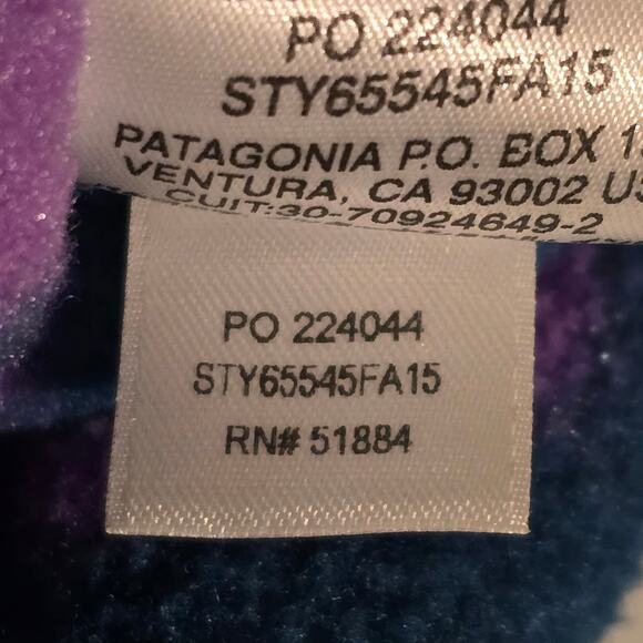 Patagonia Girl's Synchilla Lightweight Polka Dot Snap T Pullover, Size Large 12 - Picture 5 of 8